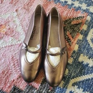 Salvatore Ferragamo Natural Audrey Mary Jane Flats